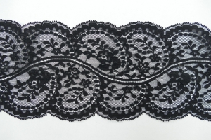 5 inch Flat Lace, Black (10 yards) MADE IN USA