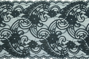 7 inch Flat Lace, Black (10 yards) MADE IN USA