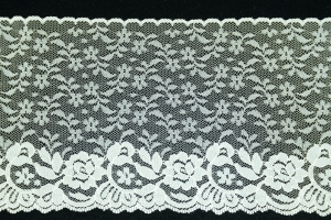 6 inch Flat Lace, Ivory (10 yards) MADE IN USA