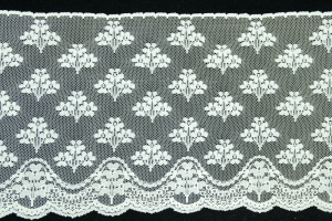 7.5 inch Flat Lace, Ivory (10 yards) MADE IN USA