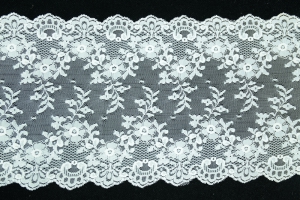 7 inch Flat Lace, Ivory (10 yards) MADE IN USA