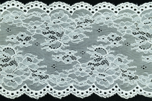 6 inch Flat Lace, Ivory (10 yards) MADE IN USA