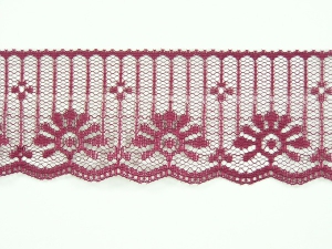 1.875 inch Flat Lace, wine (50 yards) MADE IN USA
