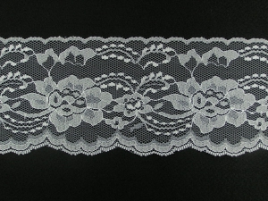 4 inch Flat Lace, white (10 yards) MADE IN USA