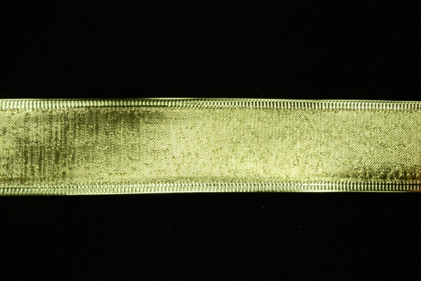 Satin Ribbon Lurex Edge Emerald with Gold Edge ( 1/8 inch
