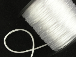 Round Satin Cord, White, 2.5mm x 40 Meters / 43.74 Yards (1 Spool) SALE ITEM