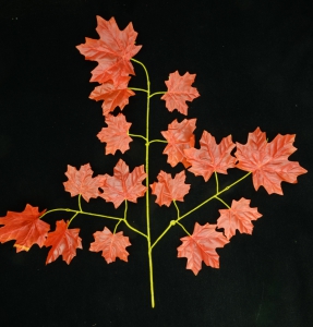 Orange Fall Maple Leaf Spray x 15 Leaves (Lot of 12) SALE ITEM