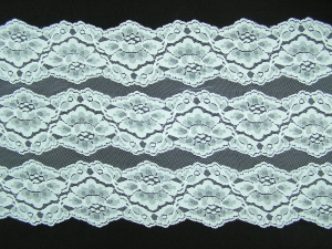 10.25 inch Flat Double Edge Galloon Lace, White (10 yard bolt) MADE IN USA