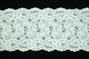 4.75 inch Elastic Flat Lace, Ivory (4.8 lbs) MADE IN USA