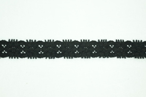 0.625 inch Elastic Flat Lace, Black (1.6 lbs) MADE IN USA