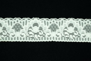 2 inch Elastic Flat Lace, Ivory (1.7 lbs) MADE IN USA