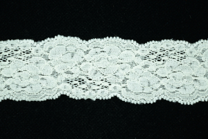 1.625 inch Elastic Flat Lace, Ivory (5.5 lbs) MADE IN USA