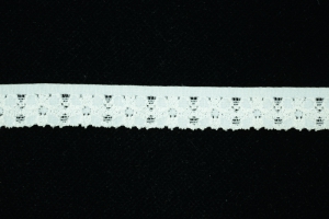 .625 inch Elastic Flat Lace, Eggshell (2 lbs) MADE IN USA