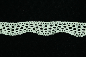 1.125 inch Elastic Flat Lace, Ivory (1.3 lbs) MADE IN USA