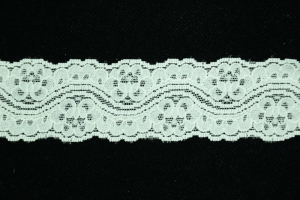 1.625 inch Elastic Flat Lace, Ivory (3.4 lbs) MADE IN USA