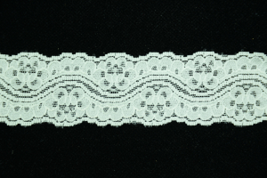 1.625 inch Elastic Flat Lace, Ivory (3.3 lbs) MADE IN USA