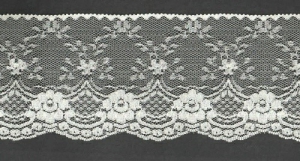 4 Inch Flat Lace, Ivory (125 YARDS FULL SPOOL) MADE IN USA