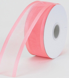 Organza Ribbon With Satin Edge , Coral, 3/8 Inch x 25 Yards (1 Spool) SALE ITEM