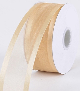 Organza Ribbon With Satin Edge , Ivory, 3/8 Inch x 25 Yards (1 Spool) SALE ITEM