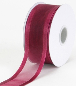 Organza Ribbon With Satin Edge , Wine, 3/8 Inch x 25 Yards (1 Spool) SALE ITEM