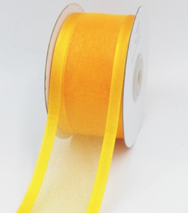 Organza Ribbon With Satin Edge , Light Gold, 3/8 Inch x 25 Yards (1 Spool) SALE ITEM