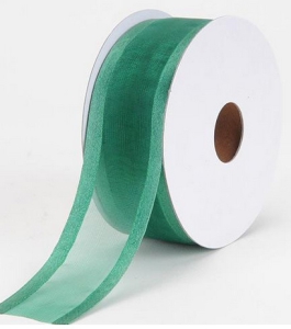 Organza Ribbon With Satin Edge , Hunter, 3/8 Inch x 25 Yards (1 Spool) SALE ITEM