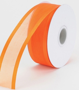 Organza Ribbon With Satin Edge , Orange, 3/8 Inch x 25 Yards (1 Spool) SALE ITEM