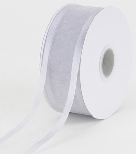Organza Ribbon With Satin Edge ,Silver, 5/8 Inch x 25 Yards (1 Spool) SALE ITEM