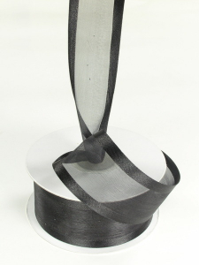 Organza Ribbon With Satin Edge , Black, 5/8 Inch x 25 Yards (1 Spool) SALE ITEM