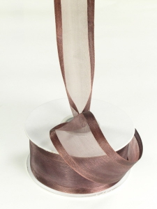 Organza Ribbon With Satin Edge , Brown, 5/8 Inch x 25 Yards (1 Spool) SALE ITEM