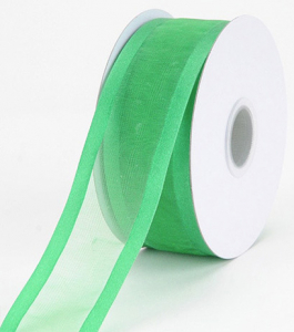 Organza Ribbon With Satin Edge , Emerald, 5/8 Inch x 25 Yards (1 Spool) SALE ITEM