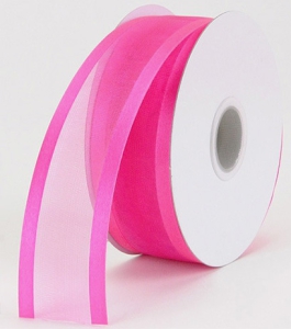 Organza Ribbon With Satin Edge , Shocking Pink, 5/8 Inch x 25 Yards (1 Spool) SALE ITEM