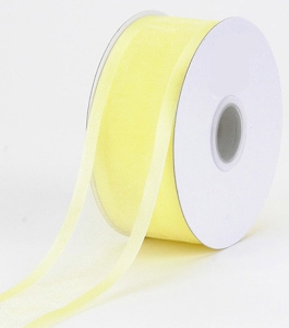 Organza Ribbon With Satin Edge , Baby Maize, 7/8 Inch x 25 Yards (1 Spool) SALE ITEM