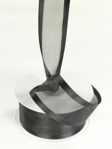 Organza Ribbon With Satin Edge , Black, 1-1/2 Inch x 25 Yards (1 Spool) SALE ITEM