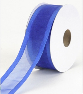 Organza Ribbon With Satin Edge , Royal Blue, 1-1/2 Inch x 25 Yards (1 Spool) SALE ITEM