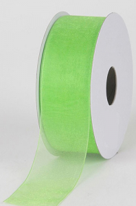 Organza Ribbon , Apple Green, 5/8 Inch x 25 Yards (1 Spool) SALE ITEM