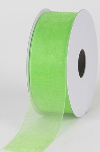 Organza Ribbon , Apple Green, 5/8 Inch x 25 Yards (1 Spool) SALE ITEM