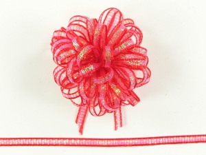 Pull Bow Ribbon , Red, 1/8 Inch x 50 Yards (1 Spool) SALE ITEM