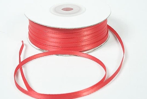 Double Faced Satin Ribbon , Coral, 1/8 Inch x 100 Yards (1 Spool) SALE ITEM