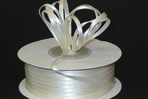 Double Faced Satin Ribbon , Antique White, 1/8 Inch x 100 Yards (1 Spool) SALE ITEM