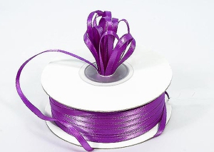 Double Faced Satin Ribbon , Purple, 1/8 Inch x 100 Yards (1 Spool) SALE ITEM