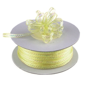 Pull Bow Ribbon , Yellow, 3/8 Inch x 50 Yards (1 Spool) SALE ITEM