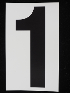 Number "1" - 5 Inch Sticker Decal Vinyl Adhesive Address Numbers Black & White (lot of 1) SALE ITEM MADE IN USA