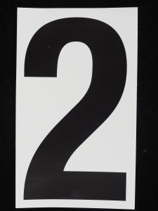 Number "2" - 5 Inch Sticker Decal Vinyl Adhesive Address Numbers Black & White (lot of 1) SALE ITEM MADE IN USA