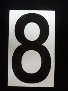 25-5" Sticker Decal Vinyl Adhesive Address Numbers Black & White No.7 USA MADE 