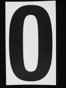 Number "0" - 5 Inch Sticker Decal Vinyl Adhesive Address Numbers Black & White (lot of 10) SALE ITEM - MADE IN USA