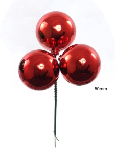 Red (Shiny) 50MM Plastic Ball Pick x3 (Lot of 1 Box - 2 Dz.) SALE ITEM