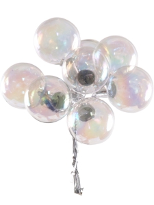 30MM Clear Pearlized Glass Balls (Lot of 1 Box - 6  Bunches Per Box) SALE ITEM