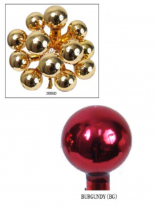 Burgundy 25MM Glass Balls (Lot of 1 Box - 12  Bunches Per Box) SALE ITEM