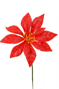 7" Red Plastic Poinsettia w/ Soft Wire (lot of 10) SALE ITEM